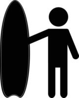 Surfer icon on white background. Surfing sign. Man surfing symbol. flat style. vector