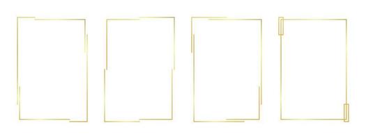 rectangle gold frame vector