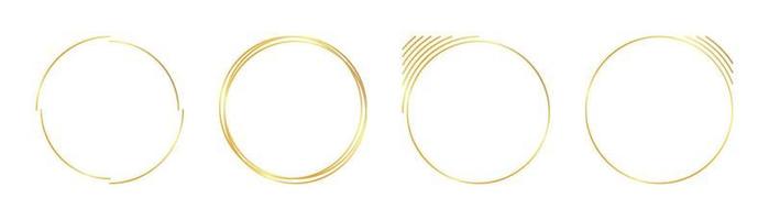 circle gold frame vector