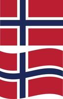 Norway Flag on white background. Waving flag of Norway state. flat style. vector