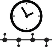 icono de línea de tiempo sobre fondo blanco. señal de gestión del tiempo. reloj con símbolo de línea de tiempo. estilo plano vector