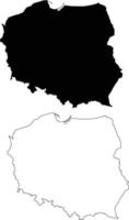 mapa de polonia sobre fondo blanco. mapa en blanco y negro de polonia. estilo plano vector