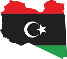 Libya map and flag on white background. Libya National Map with flag sign. flat style. vector