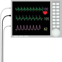 icono de gráfico de electrocardiograma médico sobre fondo blanco. símbolo de electrocardiógrafo. señal de dispositivo médico. estilo plano vector