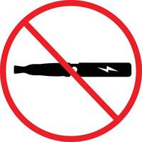 electronic cigarette ban icon on white background. no smoking electronic cigarettes sing. No vaping symbol. flat style. vector