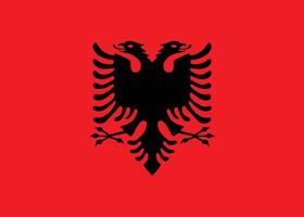 bandera de albania. signo de país albanés. estilo plano vector