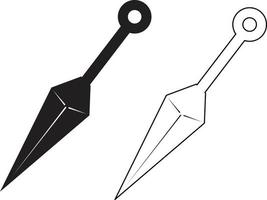 ícone preto e branco kunai e shuriken no estilo de contorno em um fundo  branco adequado para logotipo, arma, ícone ninja. isolado 5622839 Vetor no  Vecteezy