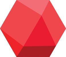 red diamond polygon icon on white background. Diamond sign. flat style. vector