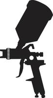 silueta de pistola de pintura sobre fondo blanco. señal de pistola rociadora. símbolo del rociador de pintura. estilo plano vector