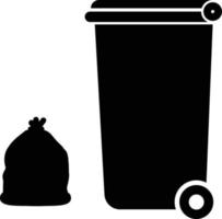 recycle bin trash on white background. garbage sign. wheelie bin symbol. flat style. vector