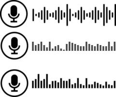 Voice recording sound wave icon. Voice assistan sign. Microphone with sound wave symbol. Search icon. flat style. vector