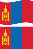 mongolia ondeando la bandera sobre fondo blanco. bandera de mongolia. estilo plano vector