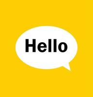 Hello Banner. speech bubble sign. White bubble message hello. flat style. vector