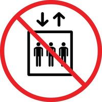 prohibition sign with up and down arrows on white background. Do not use lift. Do not use elevator sign. flat style. vector