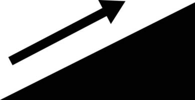 slope with arrow upward icon on white background. Uphill sign. flat style. vector