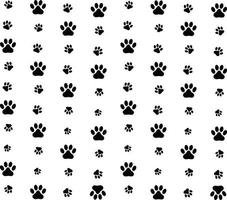 Dog Paw seamless pattern footprint on white background. animal footprints shape. vector