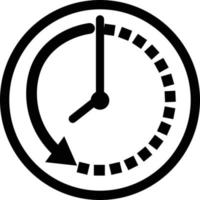 reloj retrocediendo sobre fondo blanco. signo de flecha de reloj. símbolo del reloj estilo plano vector