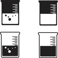 icono de laboratorio de vaso sobre fondo blanco. signo de vaso. símbolo del tubo de ensayo. logotipo del contorno del vaso de precipitados. estilo plano vector