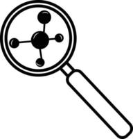 nanotechnology magnifier icon on white background. outline nanotechnology magnifier sign. flat style. vector