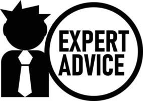 expert advice icon on white background. decision support symbol. professional suggestion sign. flat style. vector