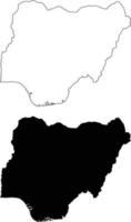 mapa de nigeria sobre fondo blanco. mapa en blanco y negro de nigeria. estilo plano vector