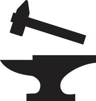 blacksmith icon on white background. anvil and hammer sign. anvil with hammer symbol. flat style. vector