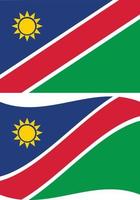 ondeando la bandera de namibia sobre fondo blanco. alta bandera vectorial detallada de namibia. bandera de namibia estilo plano vector