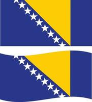 bandera de bosnia y herzegovina. bandera nacional de bosnia herzegovina ondeando. estilo plano vector