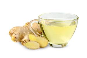 ginger tea in glass cup isolated on white background  ,include clipping path photo