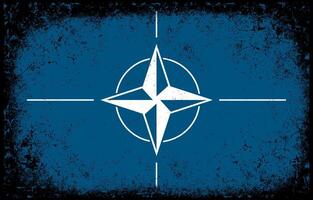 old dirty grunge vintage north atlantic treaty organization NATO flag vector