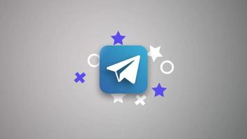 logotipo animado de apertura de telegramas de redes sociales con transición de pantalla verde video