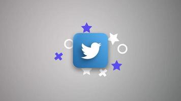 logo d'ouverture twitter animé sur les médias sociaux avec transition d'écran vert