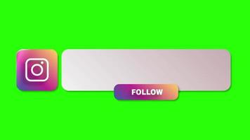 Animated Instagram Lower Third Banner with Follow Green Screen video