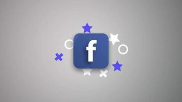logo d'ouverture facebook animé sur les médias sociaux avec transition d'écran vert video
