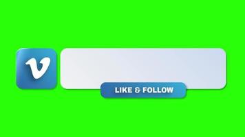Animated Vimeo Lower Third Banner with Follow Green Screen video