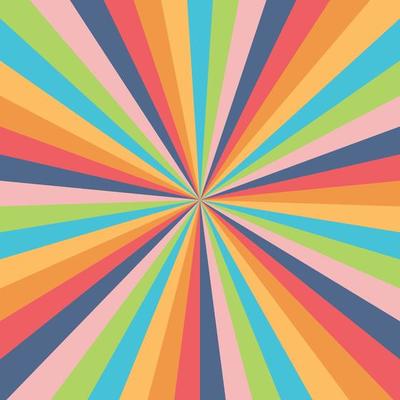 Abstract explosion background in colorful rainbow gradient color. Glare effect. Sunshine sparkle pattern. Vector illustration of a radial ray. Narrow beam. For backdrops, posters, banners, and covers.