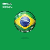 botones 3d de la bandera de brasil vector