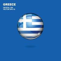 botones 3d de la bandera de grecia vector