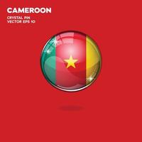 botones 3d de la bandera de camerun vector