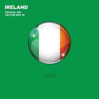 botones 3d de la bandera de irlanda vector