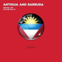 Antigua and Barbuda Flag 3D Buttons vector