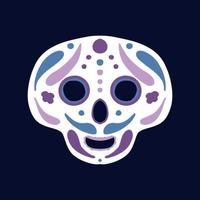 Dia de muertos. The day of the Dead. Skull with ornaments for the day of the dead. Vector illustration.