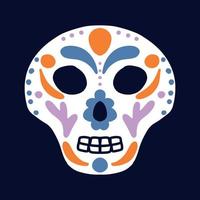 Dia de muertos. The day of the Dead. Skull with ornaments for the day of the dead. Vector illustration.