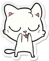 sticker of a cartoon cat vector