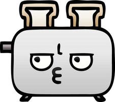 gradient shaded cartoon of a toaster vector