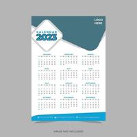 2023 singlepage wall calendar vector design  template.