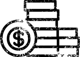 stacked money distressed icon vector