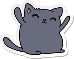 sticker cartoon of cute kawaii cat vector