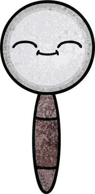 retro grunge texture cartoon magnifying glass