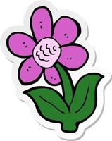 sticker of a cartoon flower vector